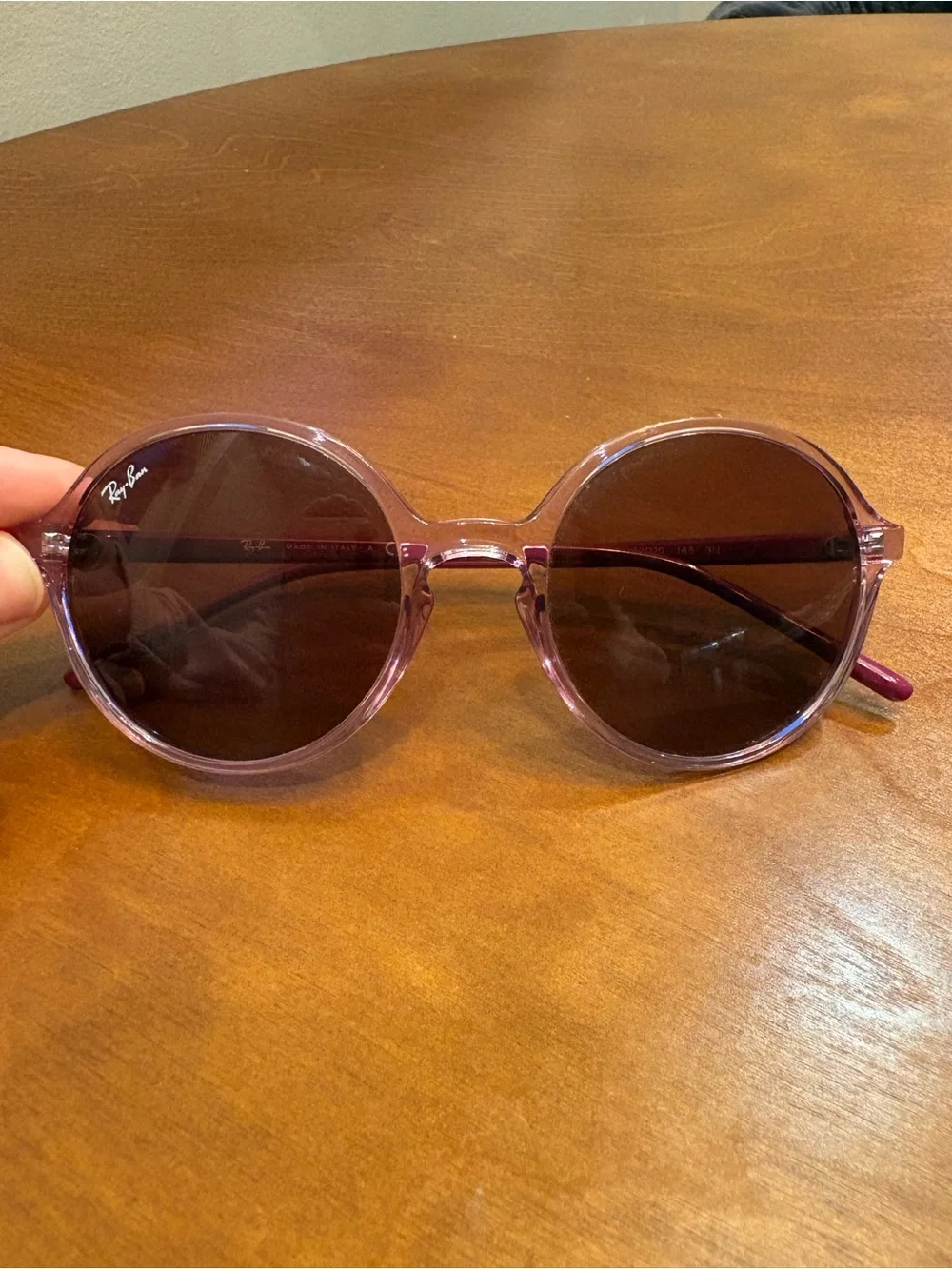 Ray-Ban Women's Pink Round Frame Sunglasses